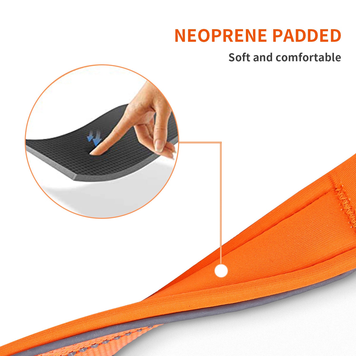 Size XL Orange Reflective Adjustable Anti-Lost Pet Collar (For Apple AirTag - Collar Only, Tracker Not Included)