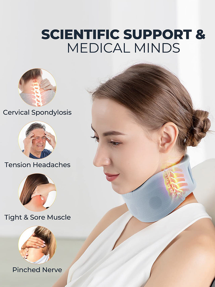 Size XL Grey Ergonomic Neck Support Brace - Soft Cervical Collar for Posture Correction and Pain Relief