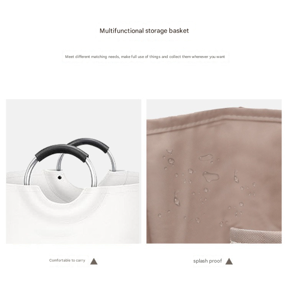 Black and White Large 90L Freestanding Laundry Hamper - Collapsible Clothes Basket with Aluminum Soft-Grip Handles