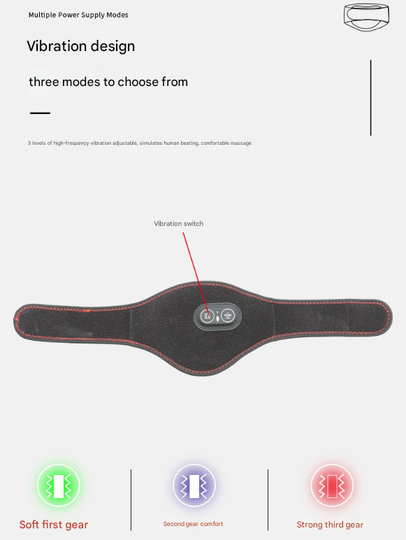 Light Grey Heated Vibrating Neck Wrap - USB Powered Massager for Soothing Pain Relief with 3 Heat & 3 Vibration Modes