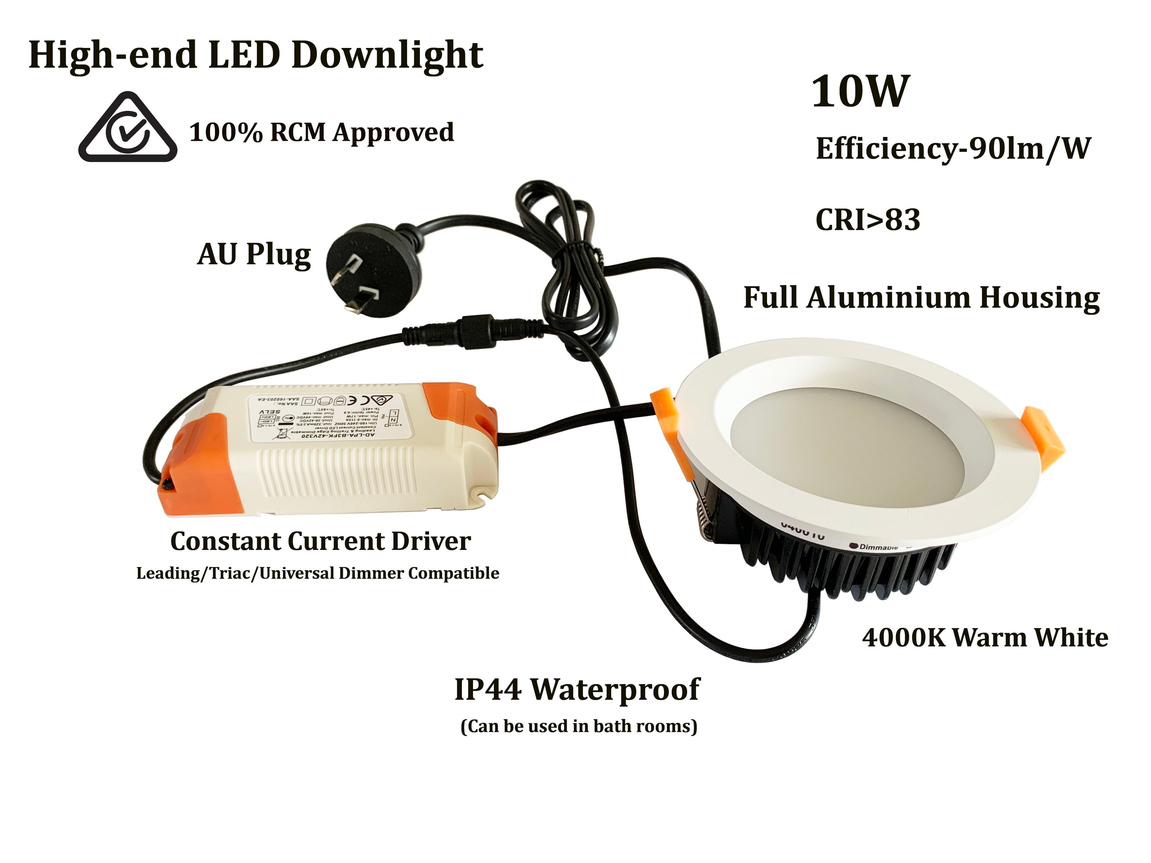 12 x 10W LED IP44 Dimmable Down Light Kit