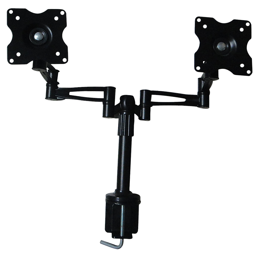 Two-Screen 10-25" Desk Monitor TV Plasma LED LCD Work Mount