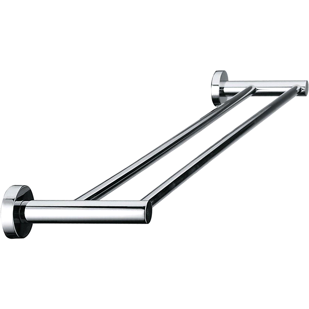 Double Classic Chrome Towel Bar Rail Bathroom