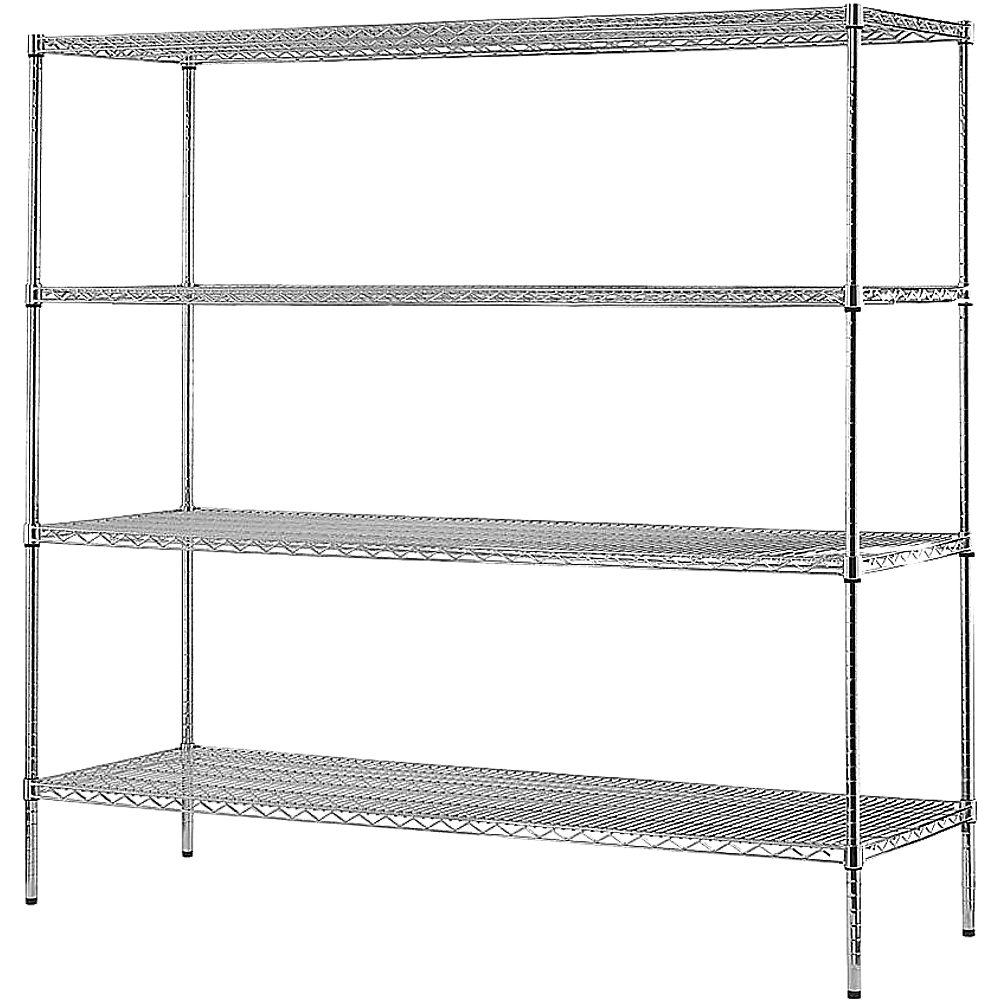 Modular Chrome Wire Storage Shelf 1500 x 600 x 1800 Steel Shelving