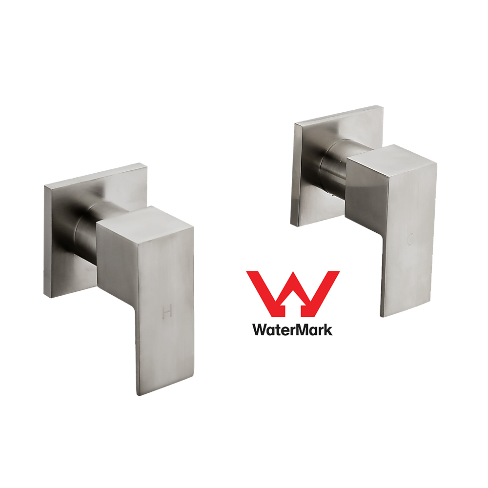 Chrome Shower/Bath Mixer Tap Set with Brushed Finish w/ WaterMark