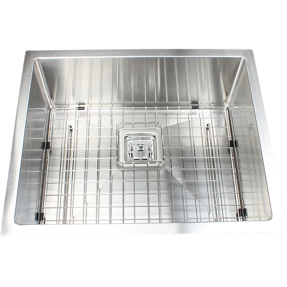 550x455mm Handmade 1.5mm Stainless Steel Undermount / Topmount Kitchen Sink with Square Waste