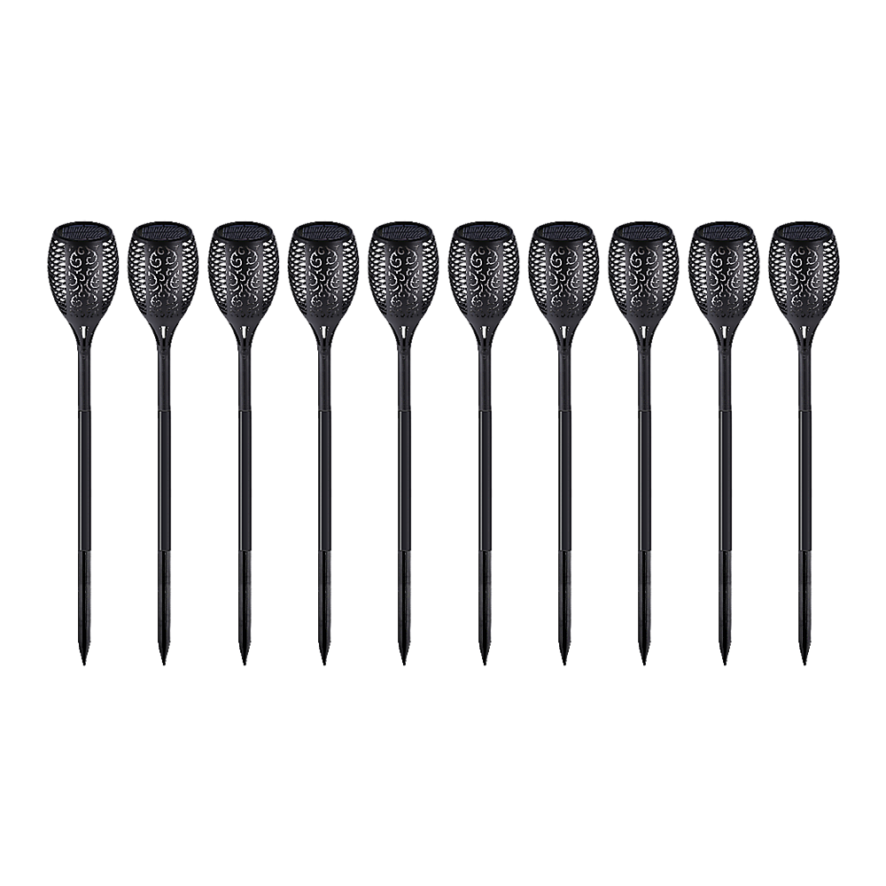 10 Pack Solar Torch Lights 96 LED Flickering Lighting Dancing Flame Garden Lamp