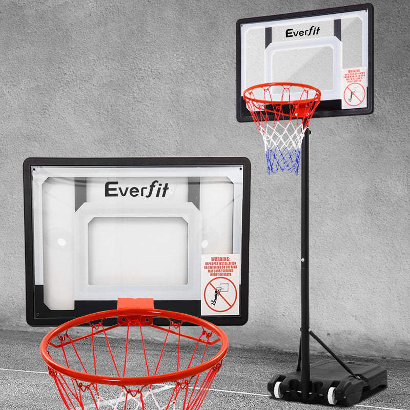 Everfit 2.1M Basketball Hoop Stand System Adjustable Portable Pro Kids Clear