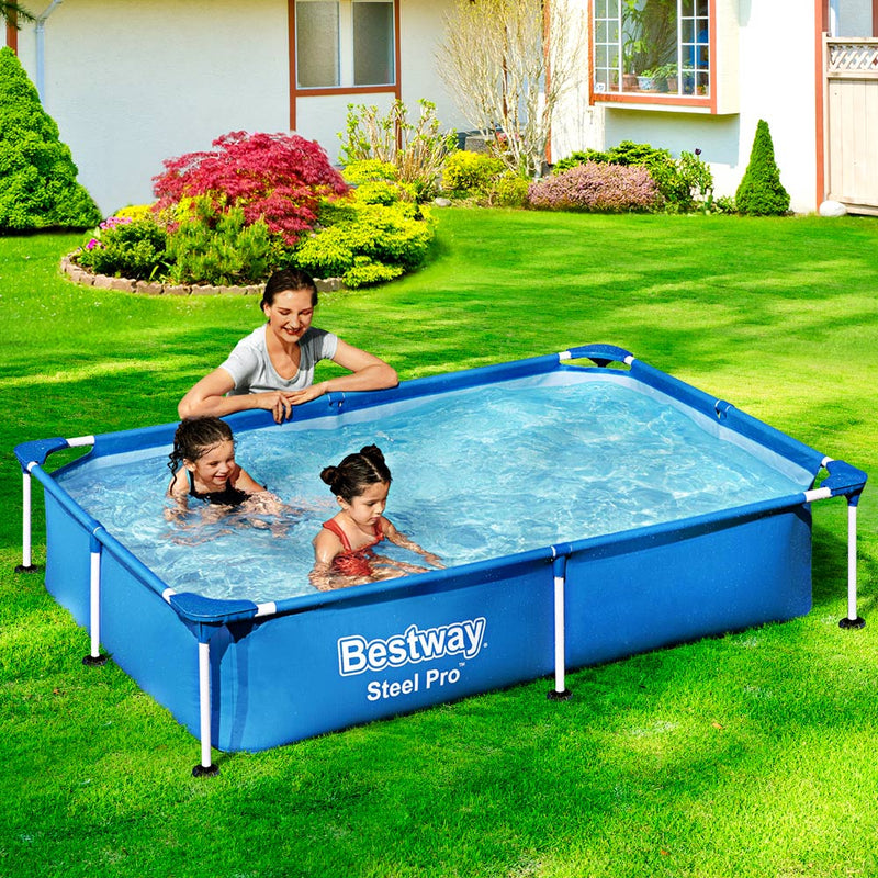 Bestway Swimming Pool 221x150x43cm Steel Frame Above Ground Pools 1200L