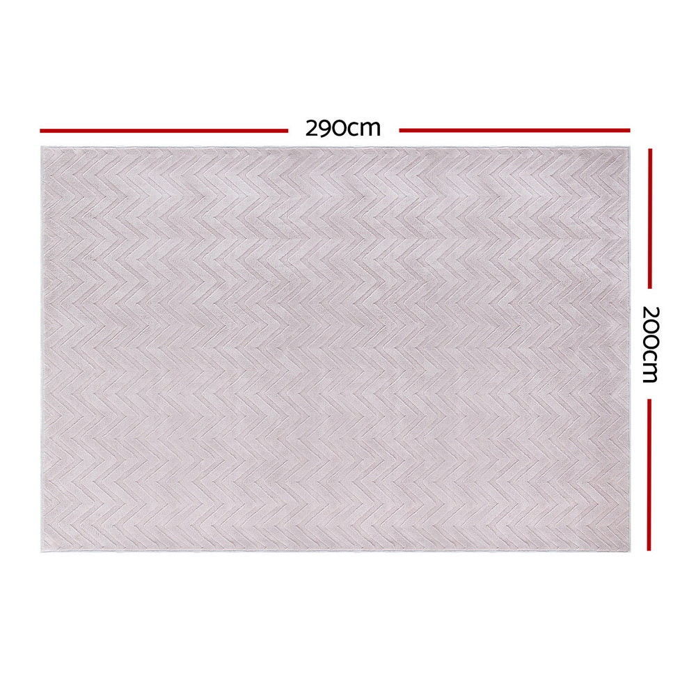 Artiss Floor Rugs 200x290cm Washable Area Mat Large Carpet Microfiber Ripple