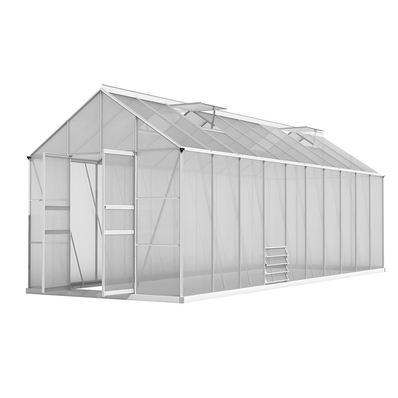 Greenfingers Greenhouse Aluminium Large Green House Garden Shed 6X2.4M