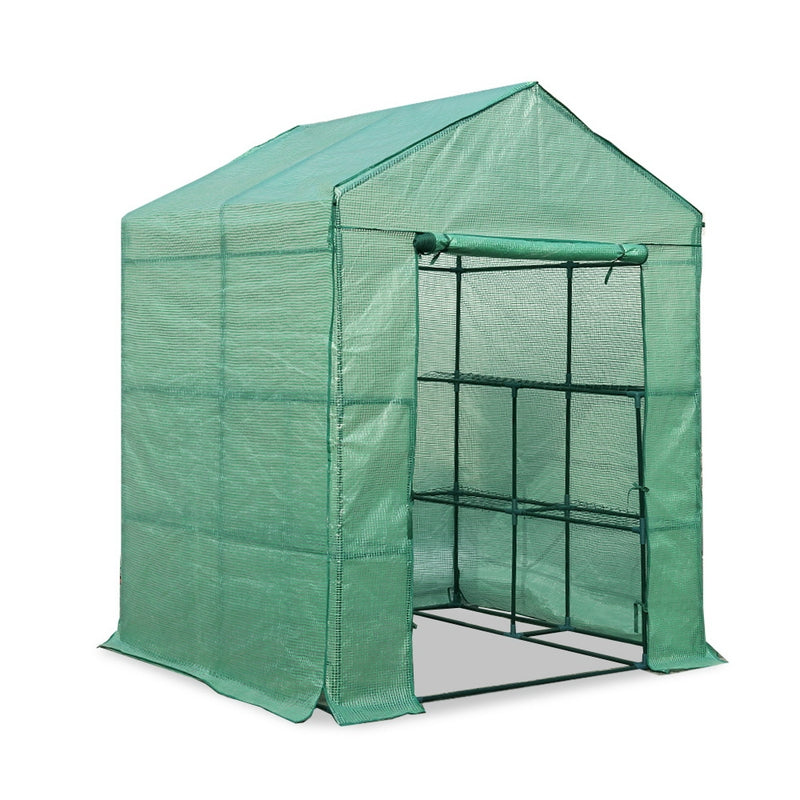 Greenfingers Greenhouse 1.4x1.55x2M Walk in Green House Tunnel Plant Garden Shed 8 Shelves