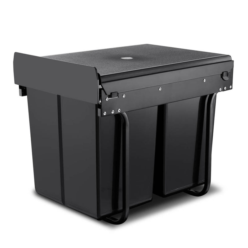 Cefito Pull Out Bin Kitchen Double Basket 2X20L Black