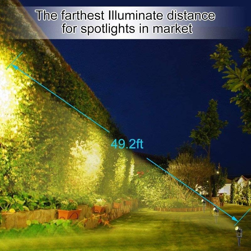 3 x LED Spotlights Powered Solar Garden Lights Outdoor Waterproof (Warm White)