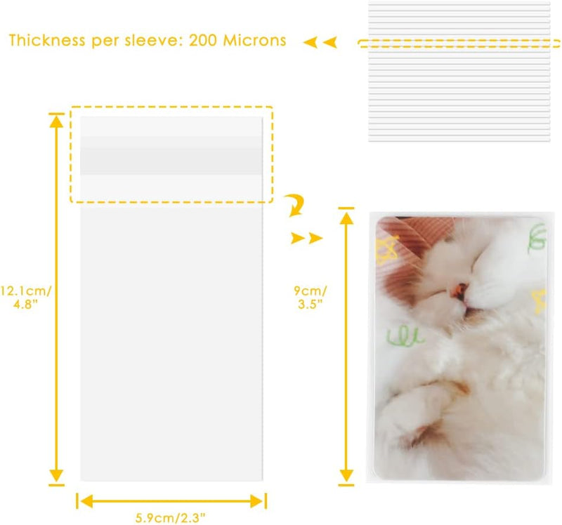 100 Packs Photocard Sleeves, 200Microns Kpop (Sealable)