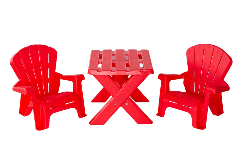 Kids Durable Table and Two Child-sized Chairs Set - Red