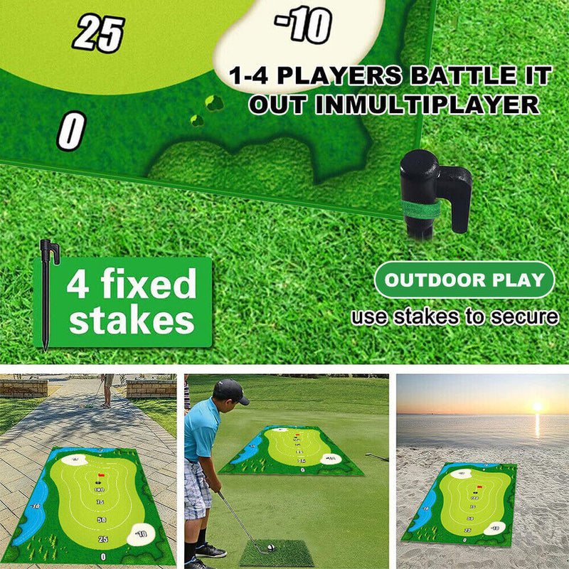 The Indoor Casual Golf Mat Game Set Stick Chipping Cage Games With 16 Grip Balls