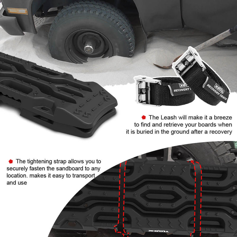 X-BULL 4X4 Recovery Tracks Boards 2PCS 12T Sand Snow Mud tracks With Mounting pins Bolts