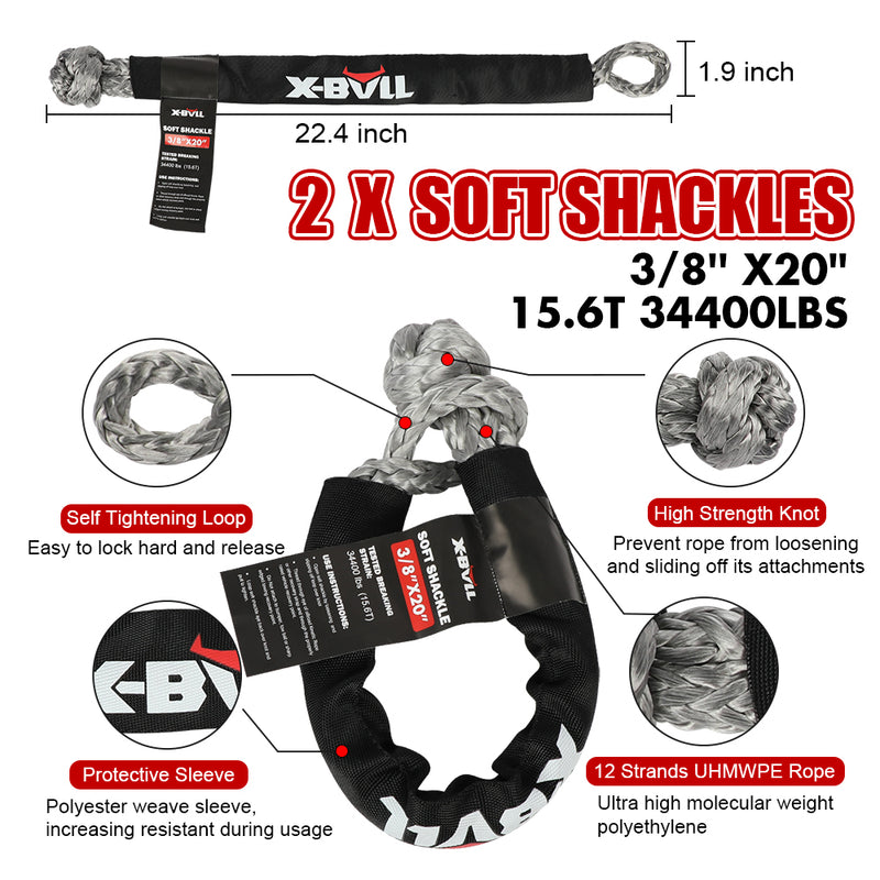 X-BULL Recovery Kit Kinetic Recovery Rope Snatch Strap / 2PCS Recovery Tracks 4WD Gen2.0