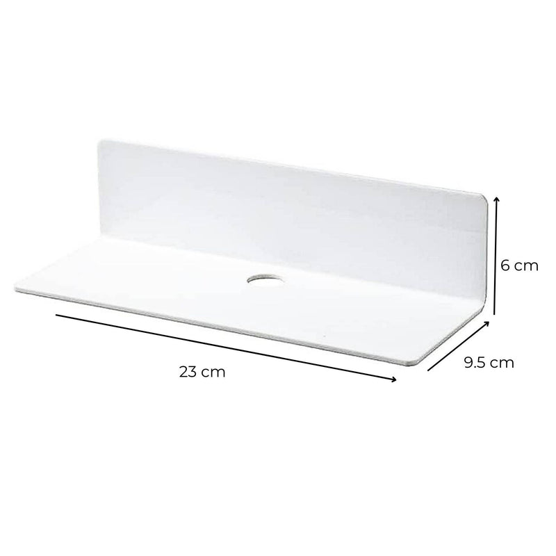 GOMINIMO Acrylic Floating Wall Shelves Set of 2 with Cable Clips (White) GO-FWS-103-SYD