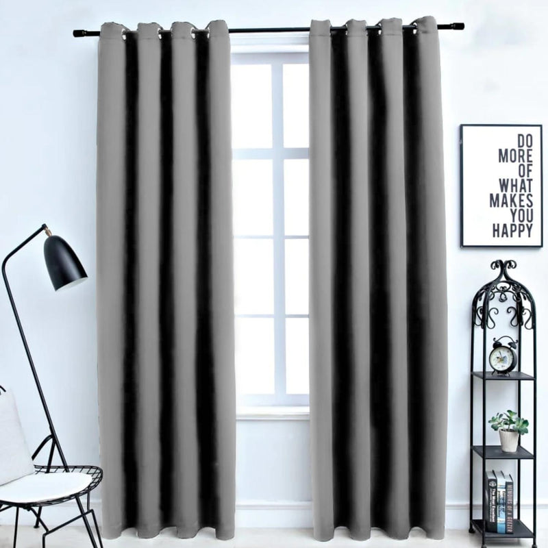 GOMINIMO Blackout Window Curtains for Thermal Insulated Room (Set of 2, W132cm x D160cm, Light Grey) GO-CNB-101-MM