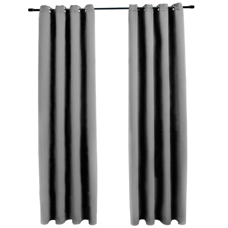 GOMINIMO Blackout Window Curtains for Thermal Insulated Room (Set of 2, W132cm x D243cm, Light Grey) GO-CNB-111-MM