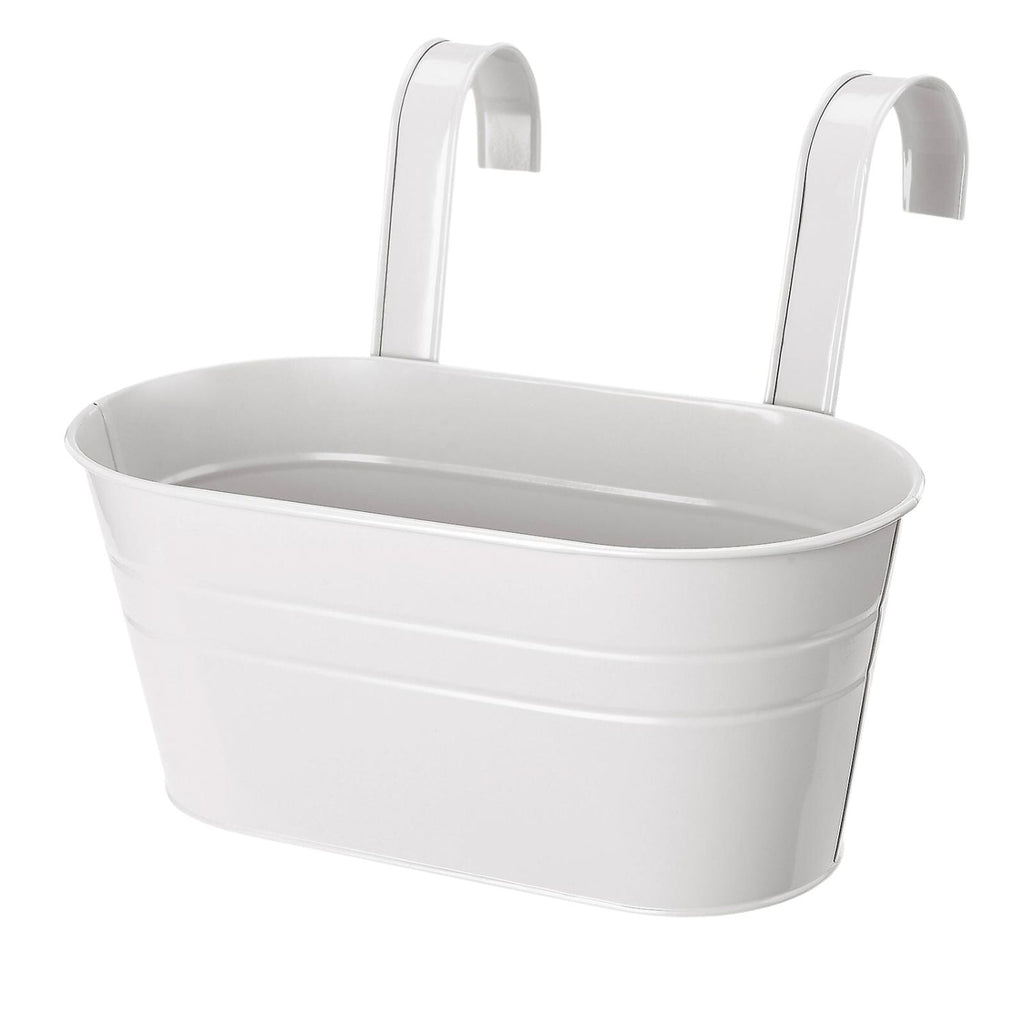 NOVEDEN 3 Pack Metal Iron Hanging Flower Pots with Detachable Hooks (White) NE-PSD-102-JJ