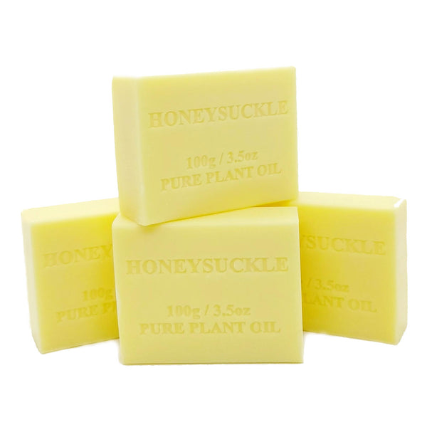 4x 100g Plant Oil Soap Honeysuckle Scent Pure Vegetable Base Bar Australian