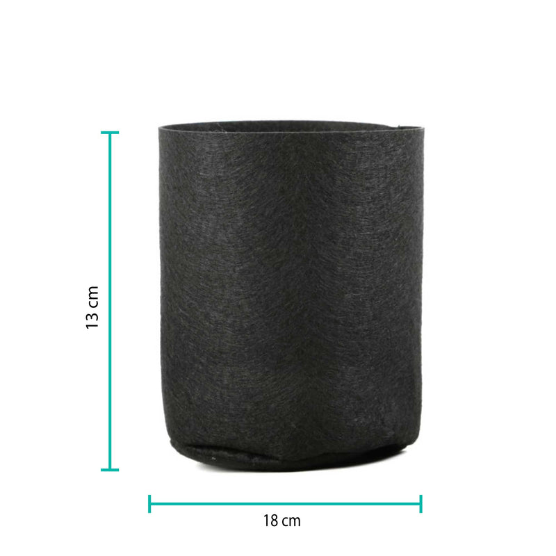 6 Pck 1 Gallon Fabric Flower Pots 3.8L Garden Planter Bags Black Felt Root Pouch