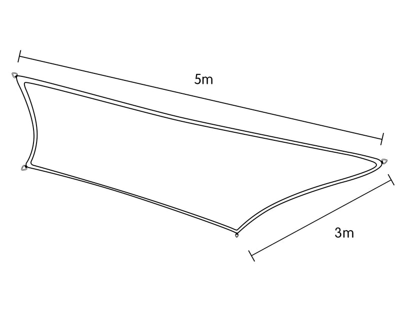 Wallaroo Rectangular Shade Sail 3m x 5m -Grey