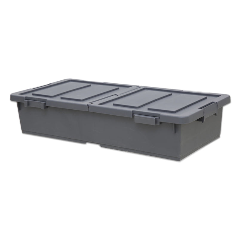 2X Under-bed Storage Train Wheel Container 38L with Lid - DARK GREY