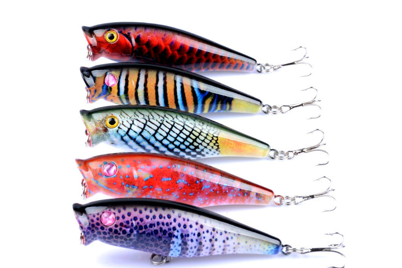 5X 7.5cm Popper Poppers Fishing Lure Lures Surface Tackle Fresh Saltwater