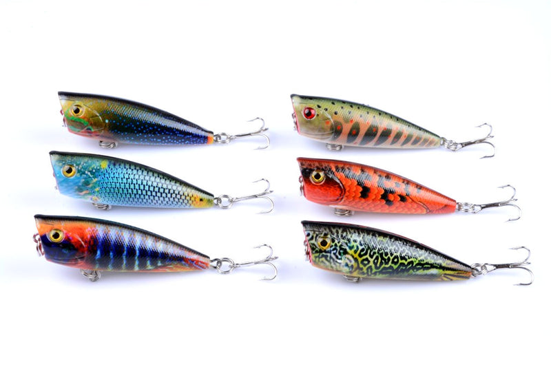 6X 6cm Popper Poppers Fishing Lure Lures Surface Tackle Fresh Saltwater