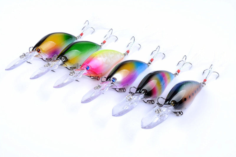 6x 11cm Popper Crank Bait Fishing Lure Lures Surface Tackle Saltwater