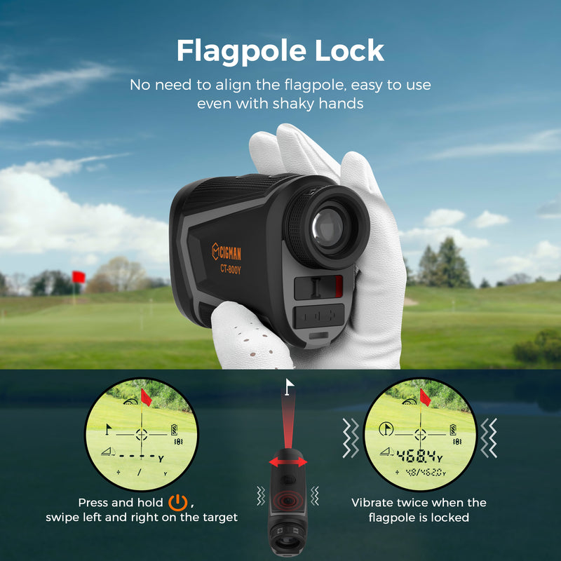 CIGMAN Golf Range Finder 800 Yards Laser Golf Rangefinder with Slope
 CT-800Y