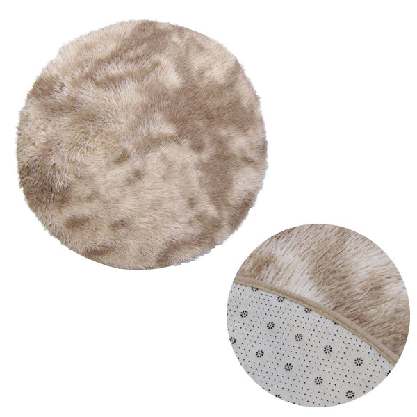 2-Toned Extra Light Weighted Shaggy Fluffy Floor Mat Natural