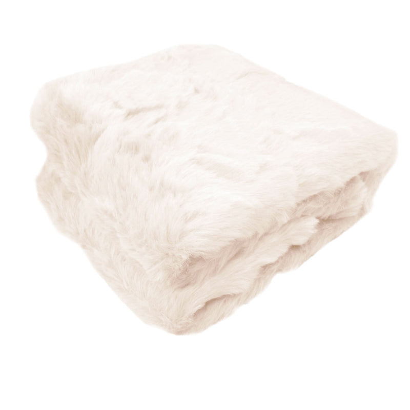 Ariana Long Fleece Faux Fur Throw Rug Light Peach