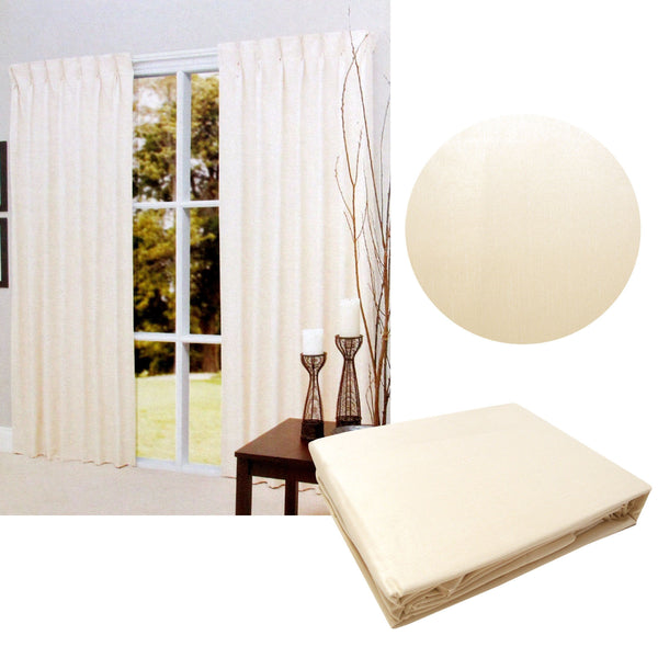 Pair of Cream Blockout Pinch Pleat Curtains to Fit Window 90 x 213cm