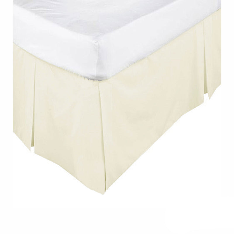 KINGDOM Box Pleated Valance Cream - QUEEN