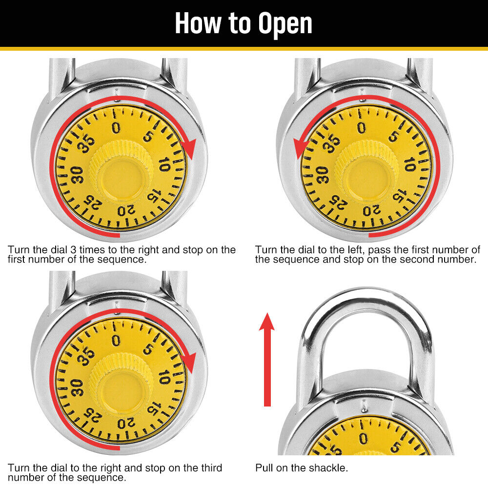 Lock Dial Combination Lock Gym Sports Locker Toolbox Case School Portable Au