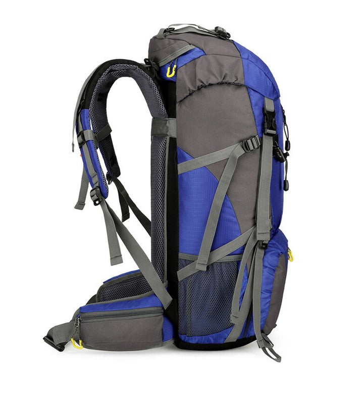 Dark blue 36-55L Outdoor Hiking Backpack - Durable Water Resistant Travel Bag for Trekking, Camping, and Adventure