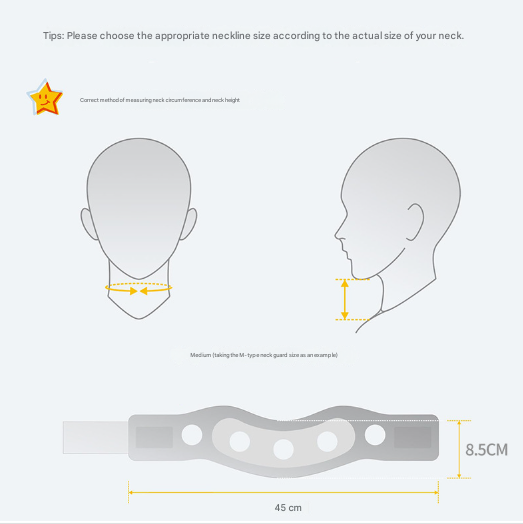 Size L Light Blue Ergonomic Neck Support Brace - Soft Cervical Collar for Posture Correction and Pain Relief