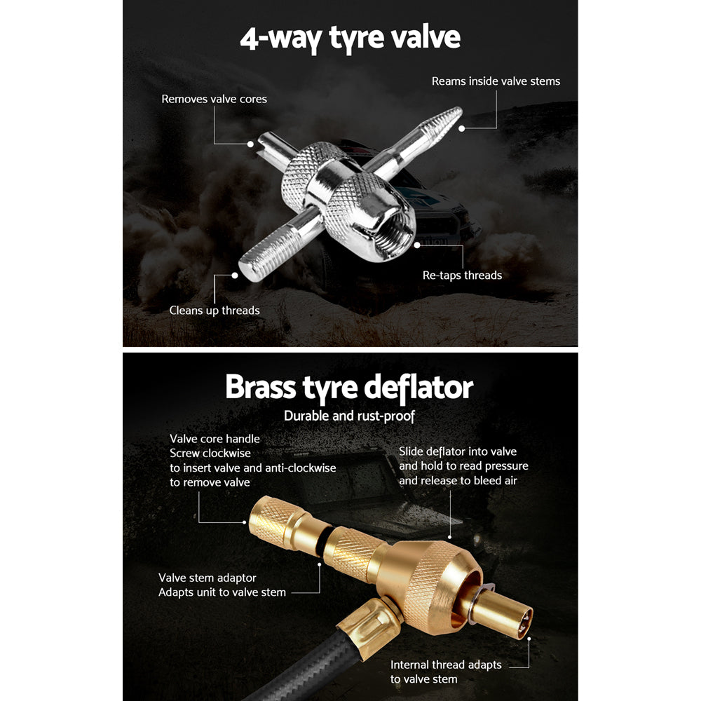 Deflater Giantz Tyre Deflater with Pressure Gauge Valve – BlueMojo