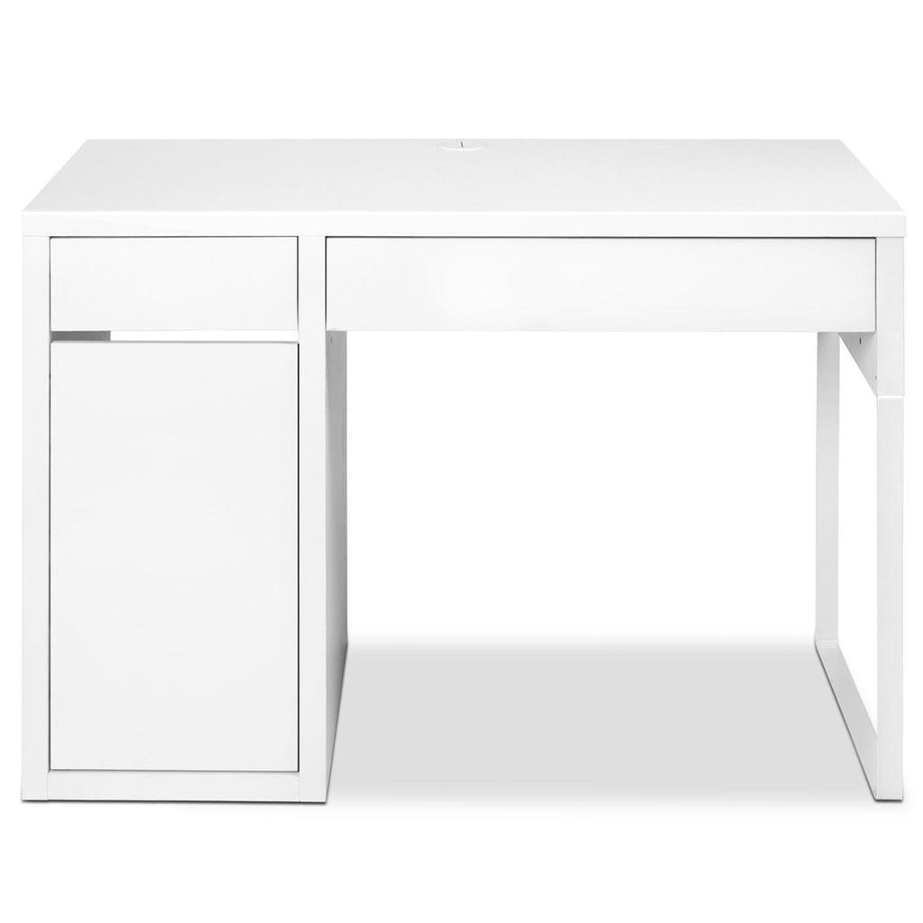 Artiss Metal Desk With Storage Cabinets - White