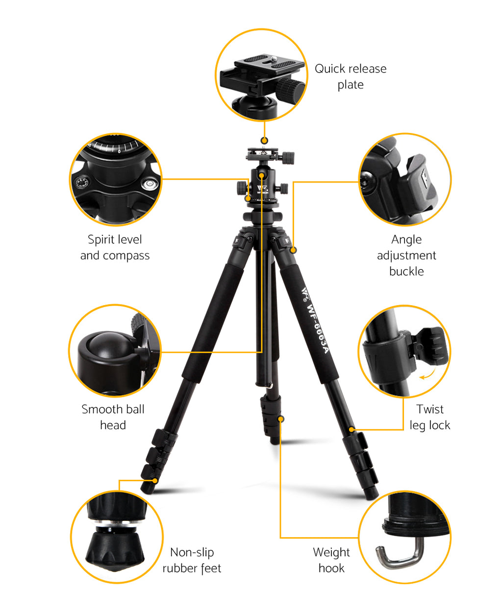 Weifeng Weifeng 173cm Professional Ball Head Tripod Digital Camera – BlueMojo