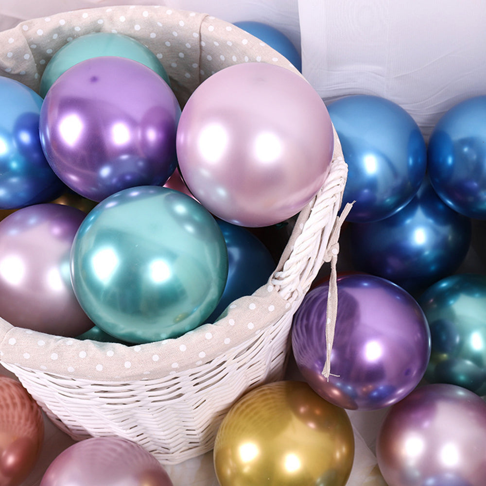 50PCS 5'' Latex Balloon Set Multicolor Metallic Birthday Wedding Party Decoration