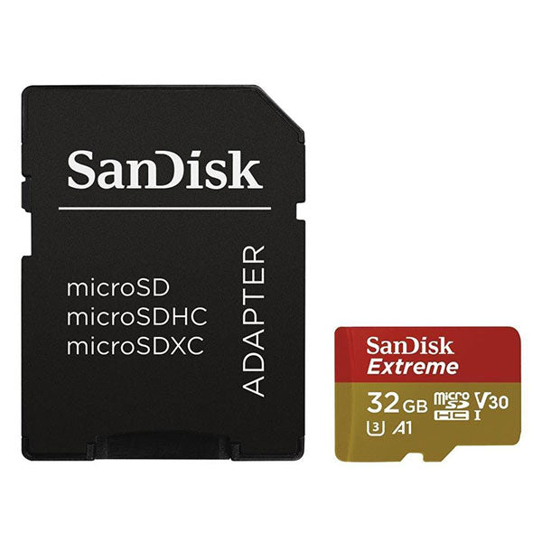 SANDISK SDSQXAF-032G-GN6MN 32GB MICRO SDHC EXTREME A1 V30, UHS-I/ U3, 100MB/s ,NO  SD ADAPTER