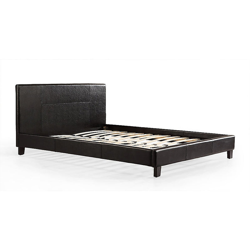 Queen PU Leather Bed Frame Black