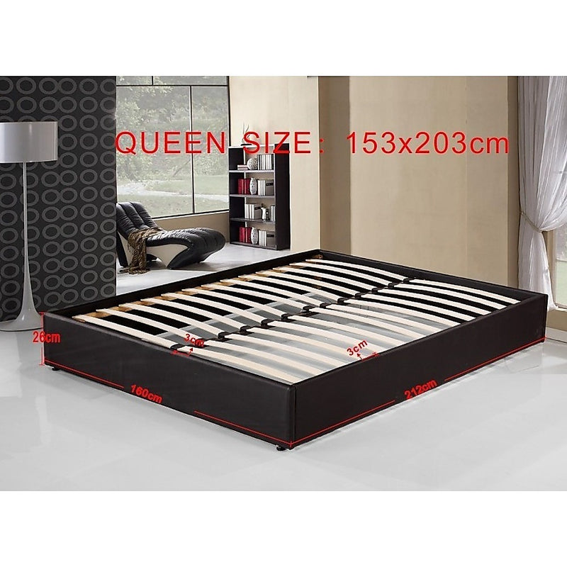 PU Leather Queen Bed Ensemble Frame