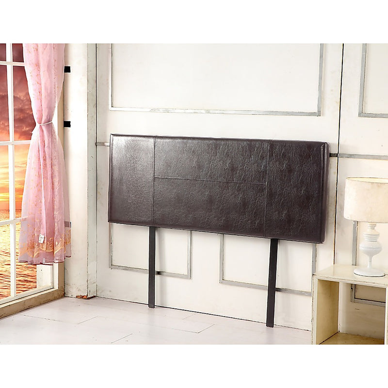 PU Leather Double Bed Headboard Bedhead - Brown